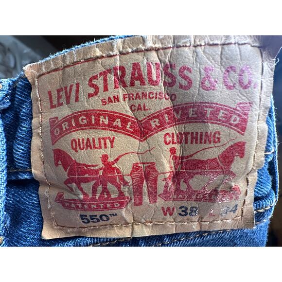 Vintage 90s Levis 505 38x34 Regular Fit Jeans Big&Tall Straight Leg 100% Cotton - Picture 5 of 7